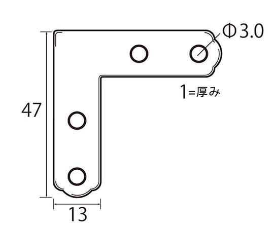 福井金属工芸 ステンレス角金具47×13 1セット(100個入) 6294 1セット(ご注文単位1セット)【直送品】