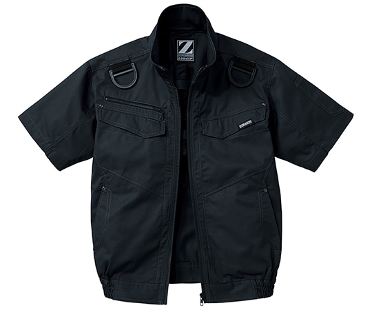 自重堂 空調服半袖ブルゾン シックブラック 5L 74130 1枚(ご注文単位1枚)【直送品】