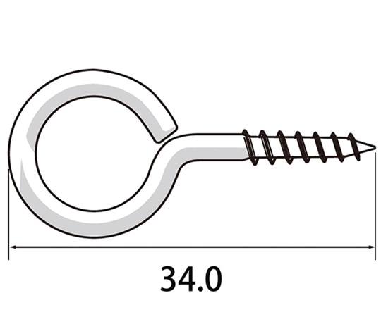 福井金属工芸 丸ヒートン34mm 1セット(300本入) 6900-E 1セット(ご注文単位1セット)【直送品】
