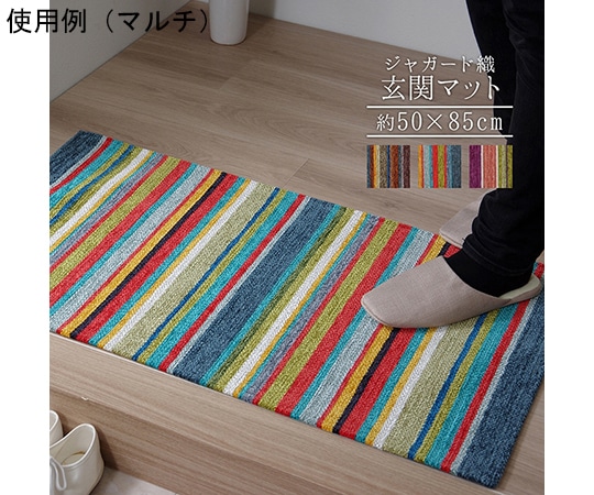 アズワン 玄関マット 部屋 鮮やか 軽い カラフル ベッドサイド ソファー前 約50×85cm ブラウン 1311250067201 1個(ご注文単位1個)【直送品】