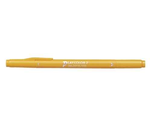 トンボ鉛筆 プレイカラー2 水性 細字・太字 山吹色 WS-TP04 1本(ご注文単位1本)【直送品】