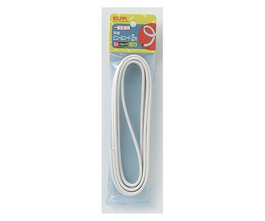 ELPA ビニールコード2m ホワイト VFF-202H(W) 1個(ご注文単位1個)【直送品】
