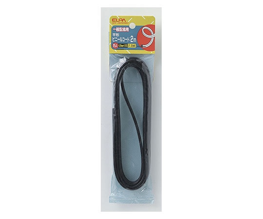 ELPA ビニールコード2m ブラック VFF-202H(BK) 1個(ご注文単位1個)【直送品】