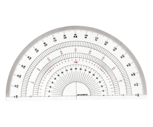 岡本製図器械 分度器 半円 180mm B-18 1枚(ご注文単位1枚)【直送品】
