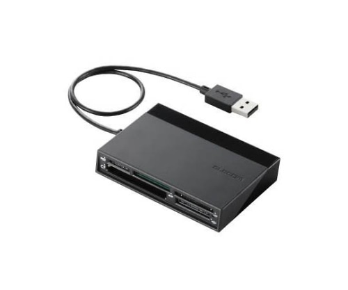 エレコム メモリリーダライタ USBハブ付 SD+MS+CF+XD ブラック MR-C24BK 1パック(ご注文単位1パック)【直送品】
