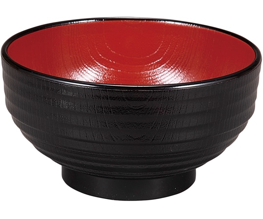 福井クラフト スタック木目丼 黒内朱 30004610 1個(ご注文単位1個)【直送品】