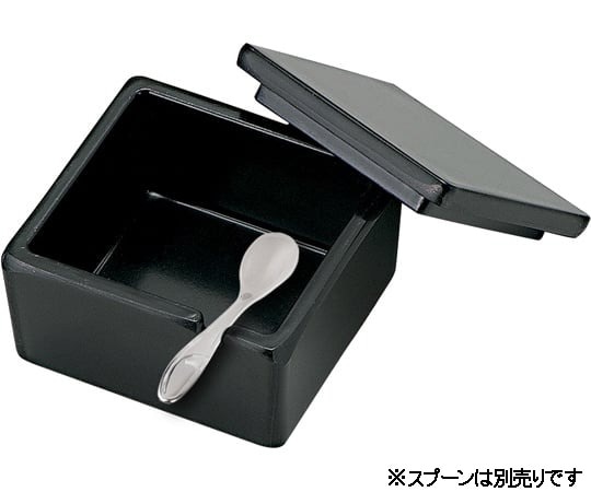 福井クラフト 蓋付角メラミン 薬味箱セット ブラック 80304030 1個（ご注文単位1個）【直送品】