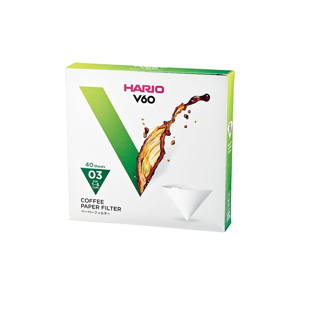HARIO V60用ペーパーフィルター03W 40枚入り 10箱セット VCF-03-40W 1箱（ご注文単位1箱）【直送品】