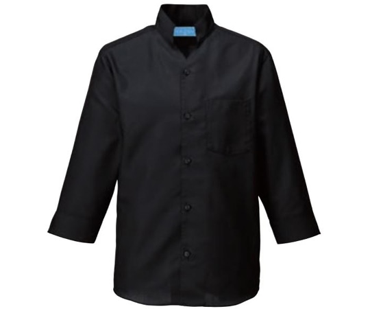 KAZEN シャツ(七分袖男女兼用) 黒 3L 626-05 3L 1枚（ご注文単位1枚）【直送品】