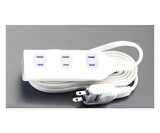 エスコ AC125V/15Ax 5m タップ(4口/白) EA815GL-82AA 1個(ご注文単位1個)【直送品】