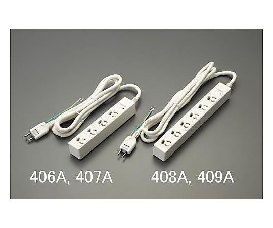 エスコ AC125V/15Ax2m/6口 タップ(抜け止め・雷サージ) EA815GL-408A 1個(ご注文単位1個)【直送品】