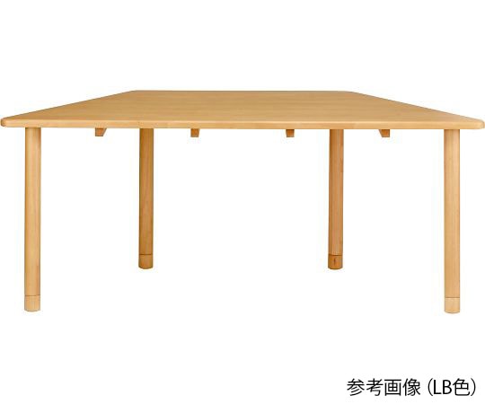 貞苅椅子製作所 天然木テーブル ブラウン 台形 3人 B脚(ラチェット昇降脚) TT2-K18082 BR 1台(ご注文単位1台)【直送品】