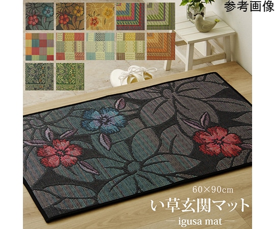 アズワン 純国産 い草玄関マット 『Fなつこ』 ブラック 約60×90cm(裏:ウレタン) 1080090034604 1個(ご注文単位1個)【直送品】