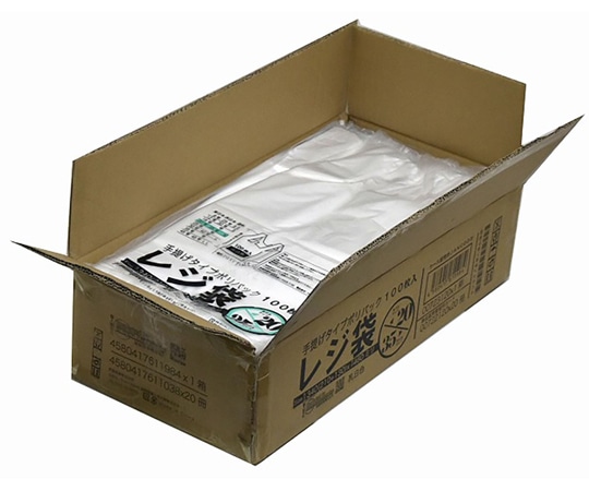 紺屋商事 ケース売:レジ袋乳白 東20西35号 210(340)×460(100枚×20冊) 00723120 1箱(ご注文単位1箱)【直送品】