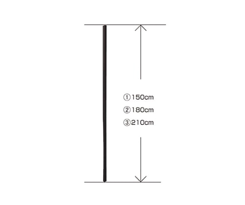 ストア・エキスプレス ワイヤーラック ブラック ポール(φ25.4mm) H180cmタイプ 1セット(2本入) 61-64-2-2 1セット（ご注文単位1セット）【直送品】