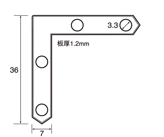 福井金属工芸 黄銅角金具36×7 1セット(200個入) 6231 1セット(ご注文単位1セット)【直送品】