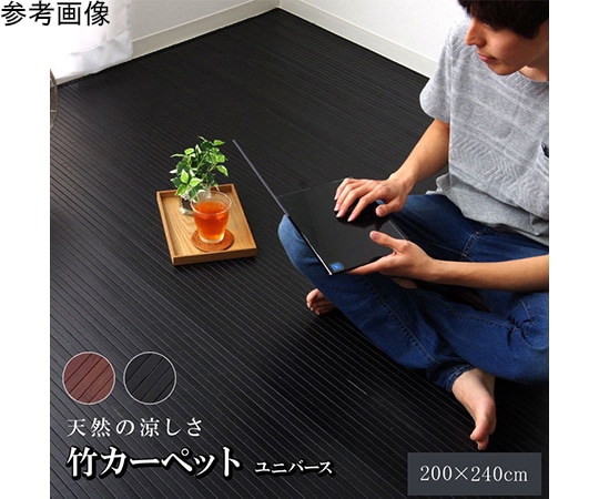 アズワン 竹カーペット 無地 糸なしタイプ 『ユニバース』 ダークブラウン 200×240cm 1100220074601 1個（ご注文単位1個）【直送品】
