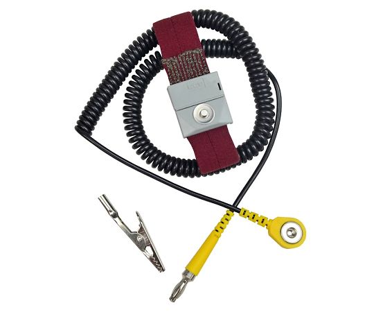 DESCO アジャスタブル リストストラップ 赤 3mコイルコード付 2324R-R 1セット (ご注文単位1セット)【直送品】