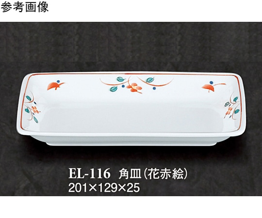 スリーライン 角皿 花赤絵 5個入 EL-116 1袋(ご注文単位1袋)【直送品】