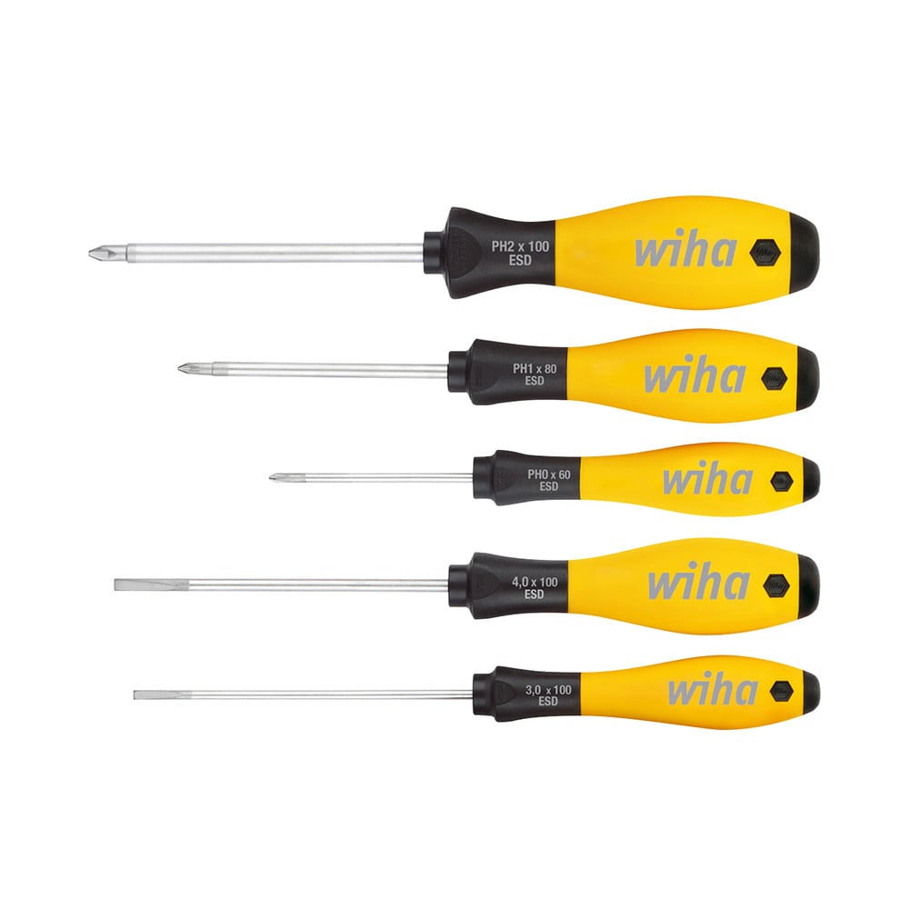 NOGA 静電防止用ドライバーセット ソフトフィニッシュ(R)5本組 302ESDHK501 1セット(ご注文単位1セット)【直送品】