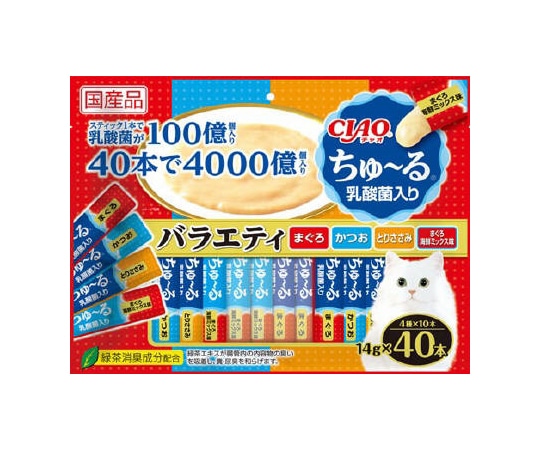 いなばペットフード ちゅ~る 乳酸菌入 バラエティ 40本入 SC-235 1袋（ご注文単位1袋）【直送品】