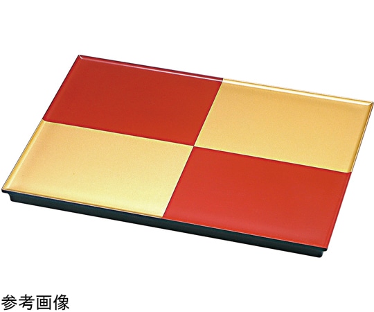 福井クラフト 33cm 長角フラットプレート 朱金市松 51311180 1個（ご注文単位1個）【直送品】