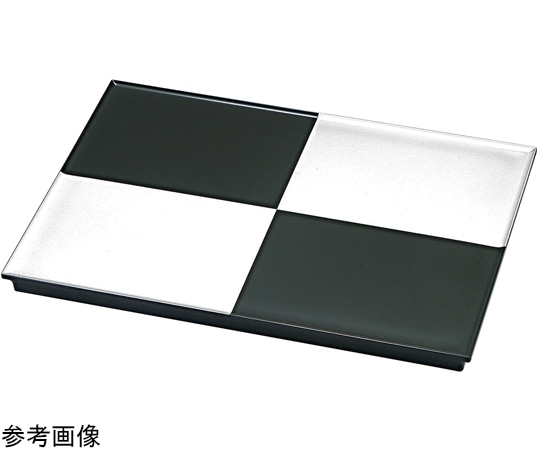 福井クラフト 25cm 長角フラットプレート 銀黒市松 51311130 1個（ご注文単位1個）【直送品】
