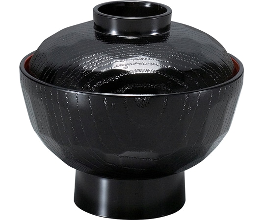 福井クラフト TA亀甲丼(中)黒内朱(蓋親) 41000340 1個（ご注文単位1個）【直送品】
