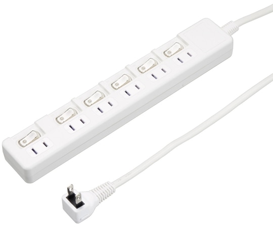 ヤザワコーポレーション 6個口 節電タップ 2m ホワイト H8S662WH 1個(ご注文単位1個)【直送品】