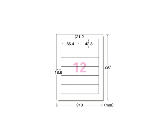 エーワン(A-ONE) プリンタ用ラベル 12面 四辺余白付 1箱(500シート入) L12AM500N 1箱(ご注文単位1箱)【直送品】