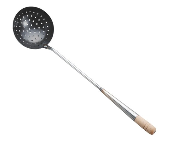 >カンダ 鉄中華お玉 穴明 ツナギ柄 大 1個(ご注文単位1個)【直送品】