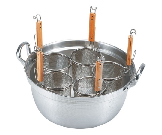 新越ワークス デカてぼ 茹麺鍋セット(リング付)16cm用 51-16cm用 1個(ご注文単位1個)【直送品】