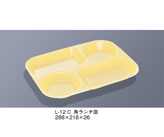 三信化工 角ランチ皿 クリーム L-12_C 1個(ご注文単位1個)【直送品】