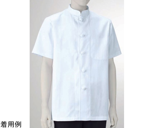 KAZEN シングルコックコート(半袖) 白 3L 418-60 3L 1枚(ご注文単位1枚)【直送品】