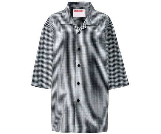 KAZEN シャツコート(男女兼用) ブラックxホワイト SS 419-25 SS 1枚（ご注文単位1枚）【直送品】