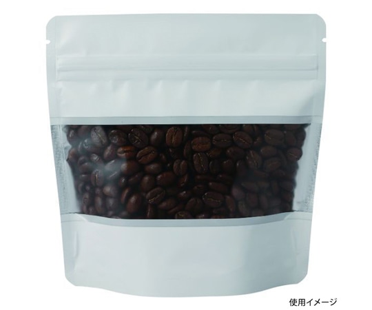ヤマニパッケージ コーヒー用袋 アルミスタンドチャック袋 S 窓付 マット白 500枚 COT-878W 1ケース(ご注文単位1ケース)【直送品】