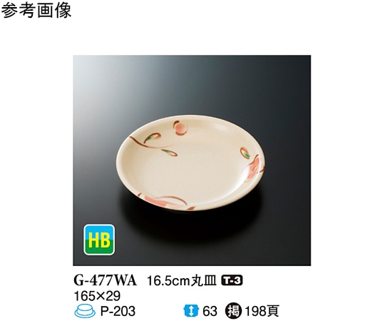 スリーライン 16.5cm 丸皿 WABI 10個入 G-477WA 1袋(ご注文単位1袋)【直送品】