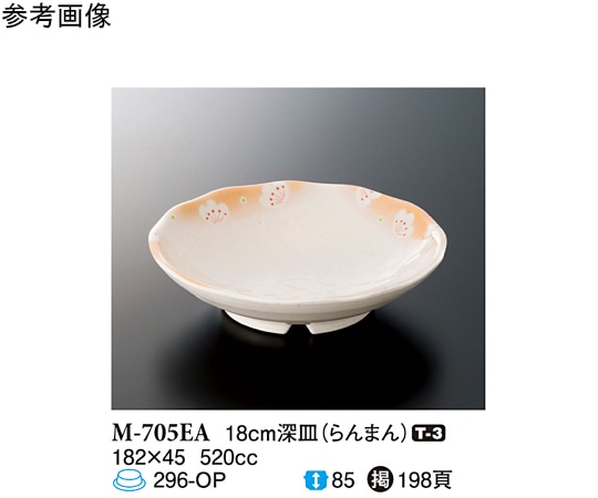 スリーライン 18cm 深皿 らんまん 10個入 M-705EA 1袋（ご注文単位1袋）【直送品】