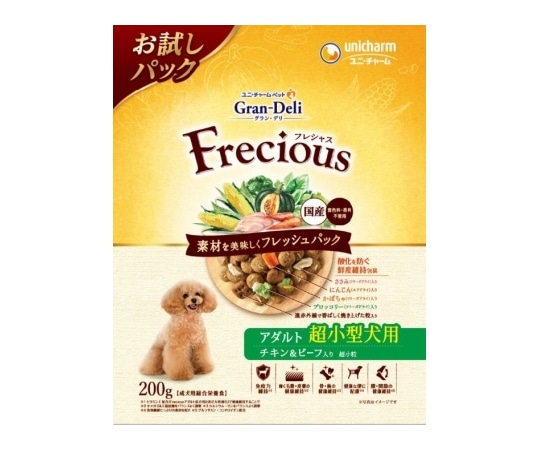 ユニ・チャーム Gran DeLi Frecious アダルト成犬用 超小型犬用 チキン&ビーフ入り 200g 1個(ご注文単位1個)【直送品】
