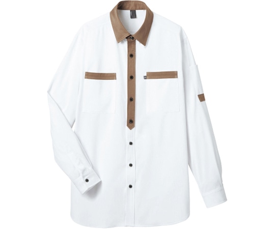 カーシーカシマ CAREAN 長袖ニットシャツ CODE TRICOT SHIRT ホワイト 5L CWY169 1枚（ご注文単位1枚）【直送品】
