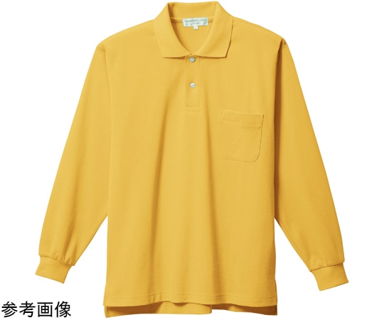 三愛 長袖ポロシャツ マスタード 裏綿素材 M 8700 1着（ご注文単位1着）【直送品】
