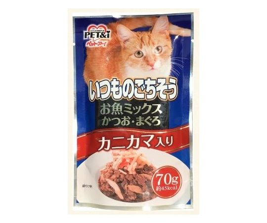 ペットアイ いつものごちそう お魚ミックス かつお・まぐろ カニカマ入り 70g 1箱(ご注文単位1箱)【直送品】