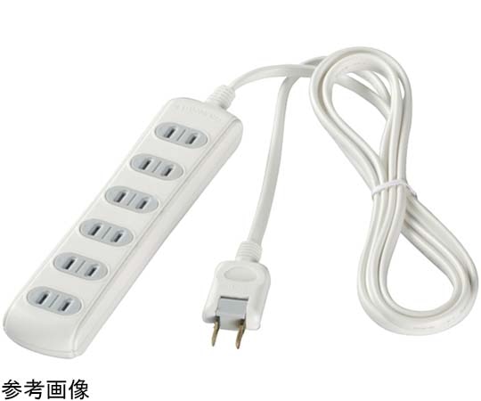 BUFFALO 2ピン式電源タップ 6個口タイプ シャッター付 3m ホワイト BSTAPSH2630WH 1台(ご注文単位1台)【直送品】