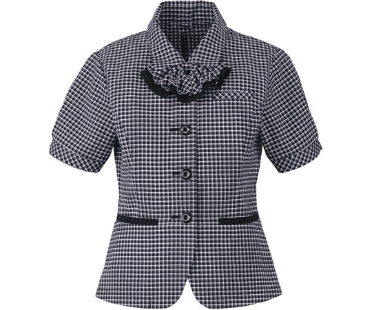カーシーカシマ ENJOY オーバーブラウス MINI CROSS CHECK ブラック 19号 ESA461 1枚（ご注文単位1枚）【直送品】