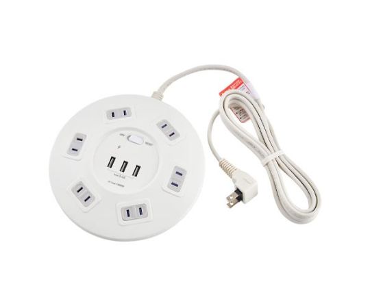 ELPA AC100V/14Ax2m タップ(6口/USBポート/雷サージ) EA815GN-46A 1個(ご注文単位1個)【直送品】