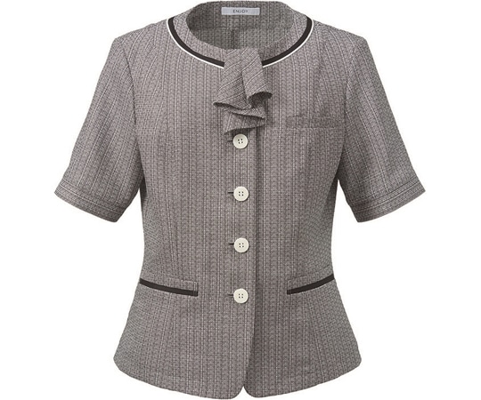 カーシーカシマ ENJOY オーバーブラウス PURE TWEED PLUS グレー 13号 ESA833 1枚（ご注文単位1枚）【直送品】