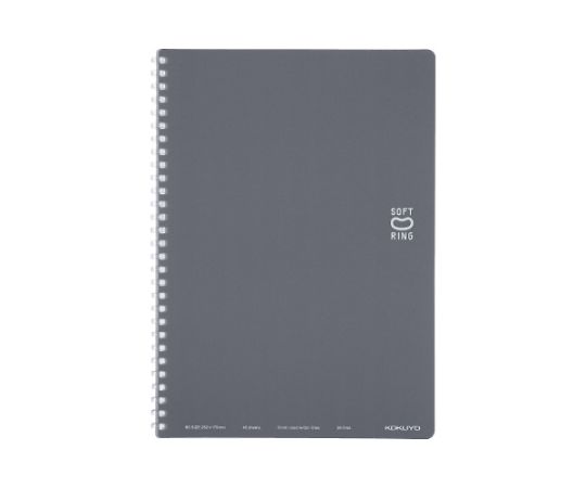 コクヨ ソフトリングノート(ドット入り罫線)セミB5 濃灰 ス-SV301BT-DM 1冊(ご注文単位1冊)【直送品】