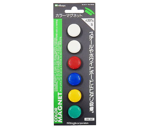 ミツヤ カラーマグネット20mm 混色アソート 6個×10箱入 CMKA-20P 1ケース（ご注文単位1ケース）【直送品】