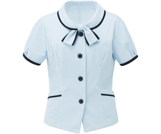 カーシーカシマ ENJOY オーバーブラウス SquareTricot サックス 19号 ESA402 1枚(ご注文単位1枚)【直送品】