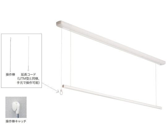 川口技研 ホスクリーン 天井付け室内物干し金物 昇降式 UTMP型 ホワイト UTMP-S-W 1台（ご注文単位1台）【直送品】